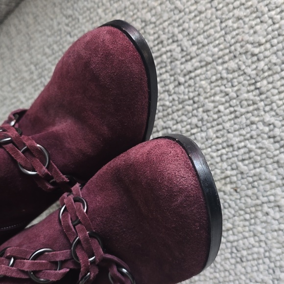 Burgandy Suede Boots 8.5 - Picture 4 of 8